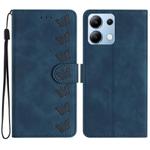 For Redmi Note 13 4G Seven Butterflies Embossed Leather Phone Case(Blue)