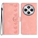 For Redmi 14C 4G Seven Butterflies Embossed Leather Phone Case(Pink)