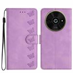 For Xiaomi Poco C61 Seven Butterflies Embossed Leather Phone Case(Purple)