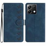 For Xiaomi Poco X6 Seven Butterflies Embossed Leather Phone Case(Blue)