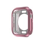 For Apple Watch Series 10 46mm Plating TPU Round Hole Hollow Watch Case(Pink)