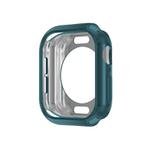 For Apple Watch Series 10 42mm Plating TPU Round Hole Hollow Watch Case(Dark Cyan)