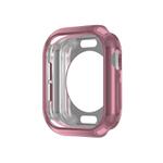 For Apple Watch Series 10 42mm Plating TPU Round Hole Hollow Watch Case(Pink)