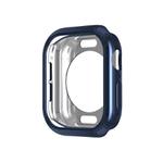 For Apple Watch Series 10 42mm Plating TPU Round Hole Hollow Watch Case(Midnight Blue)