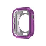 For Apple Watch Series 10 42mm Plating TPU Round Hole Hollow Watch Case(Purple)