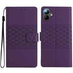For Samsung Galaxy A07 5G Diamond Embossed Skin Feel Leather Phone Case(Purple)