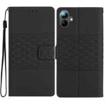 For Samsung Galaxy A07 5G Diamond Embossed Skin Feel Leather Phone Case(Black)