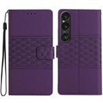 For Sony Xperia 1 VI Diamond Embossed Skin Feel Leather Phone Case(Purple)