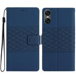 For Sony Xperia 10 VI Diamond Embossed Skin Feel Leather Phone Case(Dark Blue)