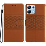 For Redmi Note 13 4G Diamond Embossed Skin Feel Leather Phone Case(Brown)