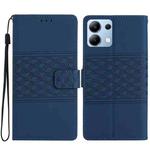 For Redmi Note 14 4G Diamond Embossed Skin Feel Leather Phone Case(Dark Blue)