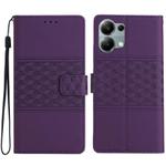 For Redmi Note 13 Pro 4G Diamond Embossed Skin Feel Leather Phone Case(Purple)