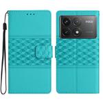 For Xiaomi Poco F6 Pro Diamond Embossed Skin Feel Leather Phone Case(Blue)