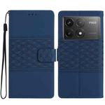 For Xiaomi Poco F6 Pro Diamond Embossed Skin Feel Leather Phone Case(Dark Blue)