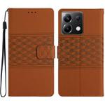 For Xiaomi Poco X6 Diamond Embossed Skin Feel Leather Phone Case(Brown)