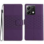 For Xiaomi Poco X6 Diamond Embossed Skin Feel Leather Phone Case(Purple)