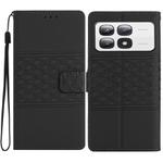 For Xiaomi 14T Pro Diamond Embossed Skin Feel Leather Phone Case(Black)