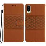 For Sharp Basio active SHG09 Diamond Embossed Skin Feel Leather Phone Case(Brown)