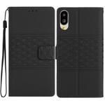 For Sharp Basio active SHG09 Diamond Embossed Skin Feel Leather Phone Case(Black)