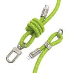 hoco GH7 USB-C / Type-C to 8 Pin Elegant Series Rechargeable Adjustable Crossbody Phone Lanyard(Fluorescent Green)