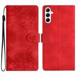 For Samsung Galaxy A17 5G Cherry Blossom Butterfly Skin Feel Embossed PU Phone Case(Red)