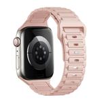 For Apple Watch SE 2023 44mm Tri-beads Loop Buckle Silicone Watch Band(Sand Pink)