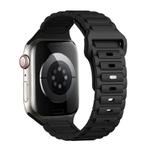 For Apple Watch SE 2023 44mm Tri-beads Loop Buckle Silicone Watch Band(Black)