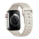 For Apple Watch SE 2023 40mm Tri-beads Loop Buckle Silicone Watch Band(Starlight)