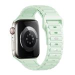 For Apple Watch Series 9 45mm Tri-beads Loop Buckle Silicone Watch Band(Light Mint)