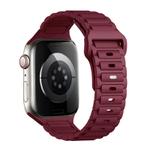 For Apple Watch Series 9 41mm Tri-beads Loop Buckle Silicone Watch Band(Wine Red)