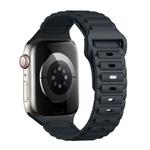 For Apple Watch Series 9 41mm Tri-beads Loop Buckle Silicone Watch Band(Midnight)