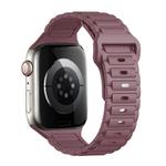 For Apple Watch Series 9 41mm Tri-beads Loop Buckle Silicone Watch Band(Smoky Purple)