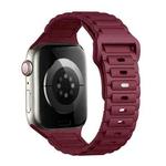 For Apple Watch Series 6 40mm Tri-beads Loop Buckle Silicone Watch Band(Wine Red)