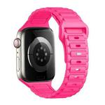 For Apple Watch Series 6 44mm Tri-beads Loop Buckle Silicone Watch Band(Rose Red)