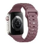 For Apple Watch Series 6 44mm Tri-beads Loop Buckle Silicone Watch Band(Smoky Purple)