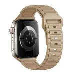 For Apple Watch Series 4 44mm Tri-beads Loop Buckle Silicone Watch Band(Walnut)