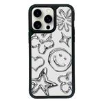 For iPhone 15 Pro Max Exclusive Design Style PC Full Coverage Pattern Phone Case(Metal Smile)