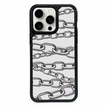 For iPhone 15 Pro Exclusive Design Style PC Full Coverage Pattern Phone Case(Metal Chain)