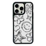 For iPhone 15 Pro Exclusive Design Style PC Full Coverage Pattern Phone Case(Metal Smile)