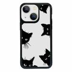 For iPhone 15 Plus Exclusive Design Style PC Full Coverage Pattern Phone Case(Black Cat)