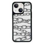 For iPhone 14 Plus Exclusive Design Style PC Full Coverage Pattern Phone Case(Metal Chain)