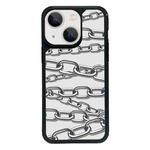 For iPhone 14 Exclusive Design Style PC Full Coverage Pattern Phone Case(Metal Chain)