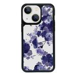 For iPhone 14 Exclusive Design Style PC Full Coverage Pattern Phone Case(Purple Watercolor Flowers)