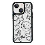 For iPhone 13 Exclusive Design Style PC Full Coverage Pattern Phone Case(Metal Smile)