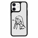 For iPhone 12 Exclusive Design Style PC Full Coverage Pattern Phone Case(Girl)