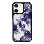 For iPhone 12 Exclusive Design Style PC Full Coverage Pattern Phone Case(Purple Watercolor Flowers)