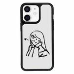 For iPhone 11 Exclusive Design Style PC Full Coverage Pattern Phone Case(Girl)