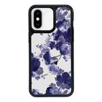 For iPhone X / XS Exclusive Design Style PC Full Coverage Pattern Phone Case(Purple Watercolor Flowers)