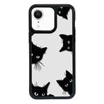 For iPhone XR Exclusive Design Style PC Full Coverage Pattern Phone Case(Black Cat)