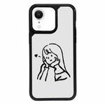 For iPhone XR Exclusive Design Style PC Full Coverage Pattern Phone Case(Girl)